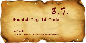 Budaházy Tünde névjegykártya